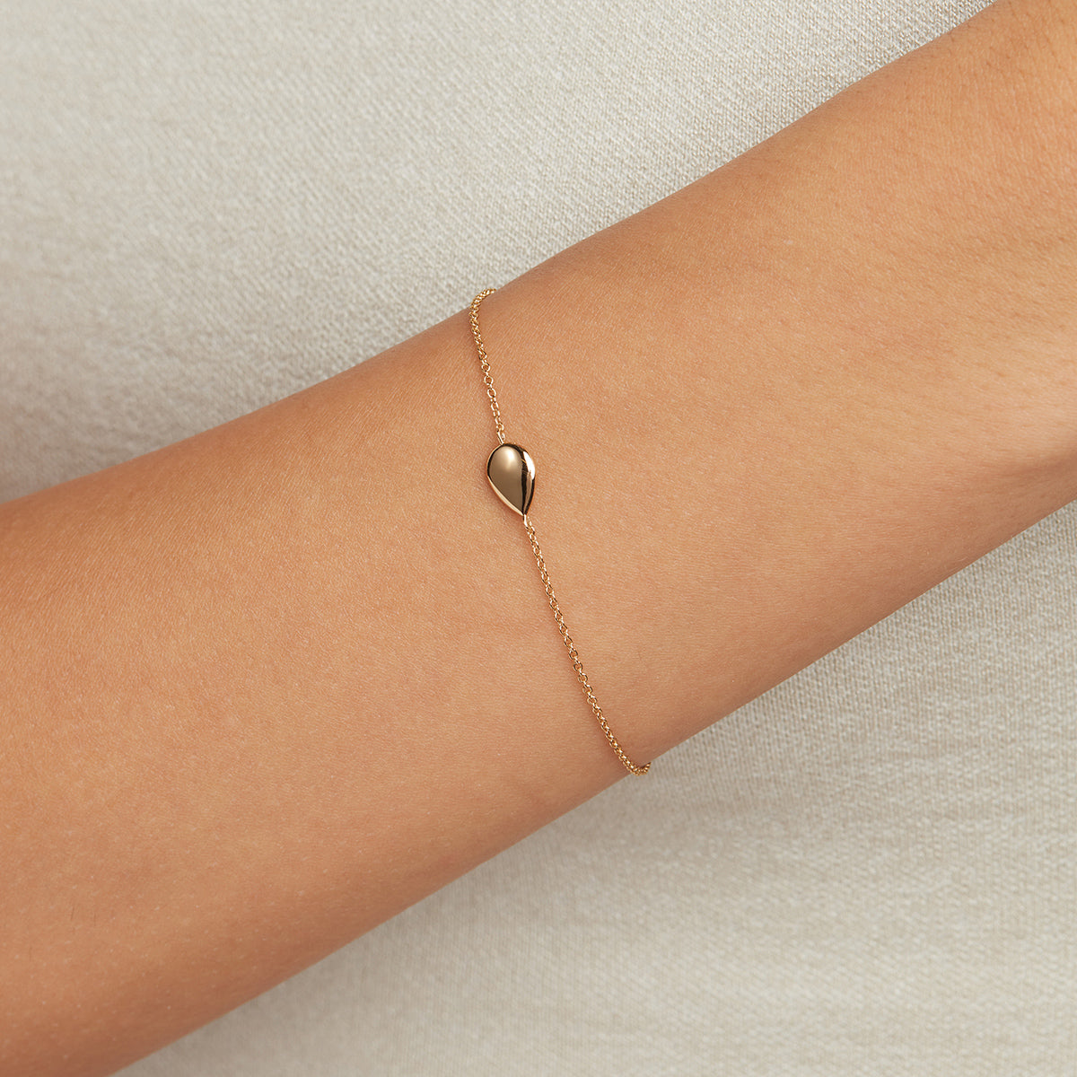 Pear Charm Bracelet in Gold