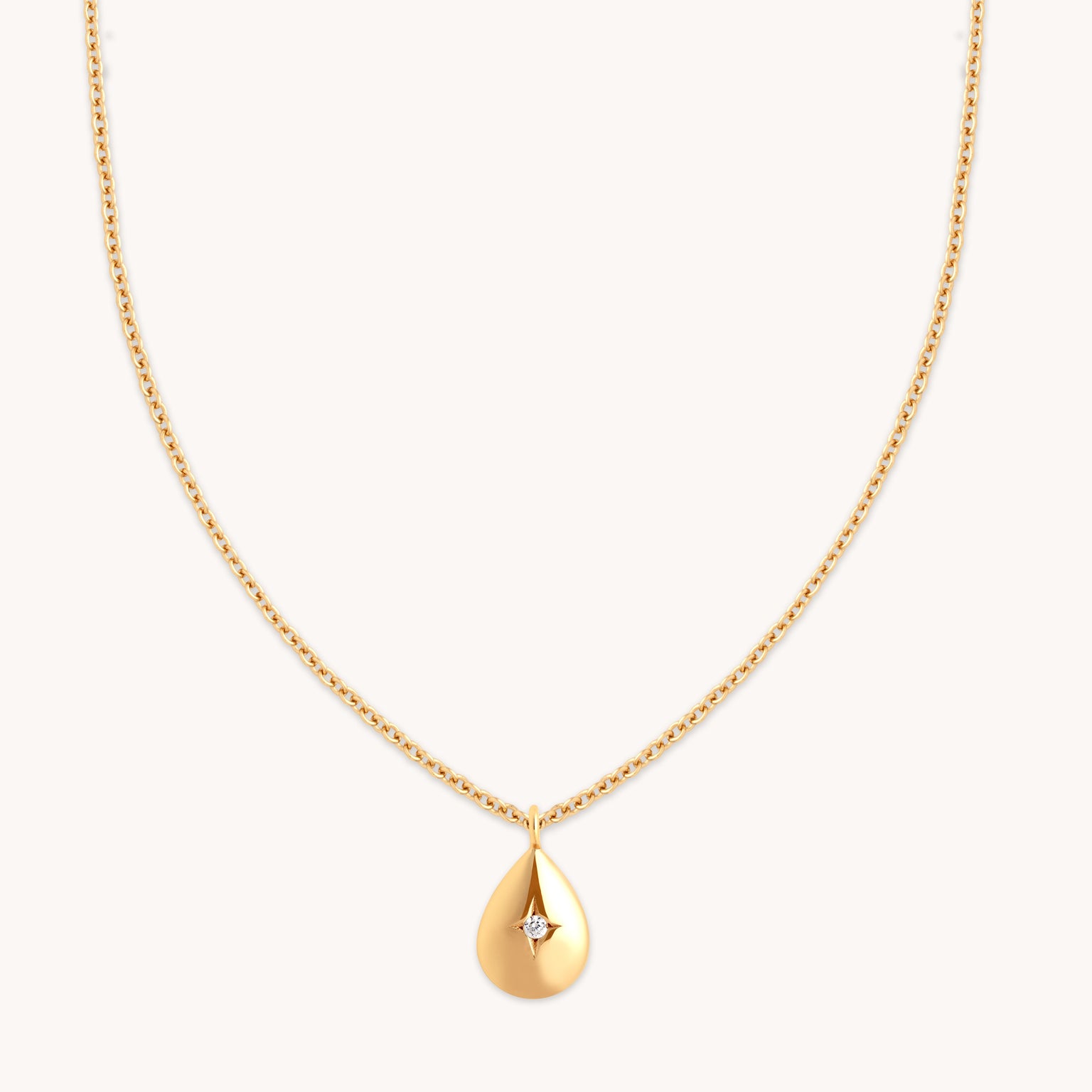 Pear Pendant Necklace in Gold