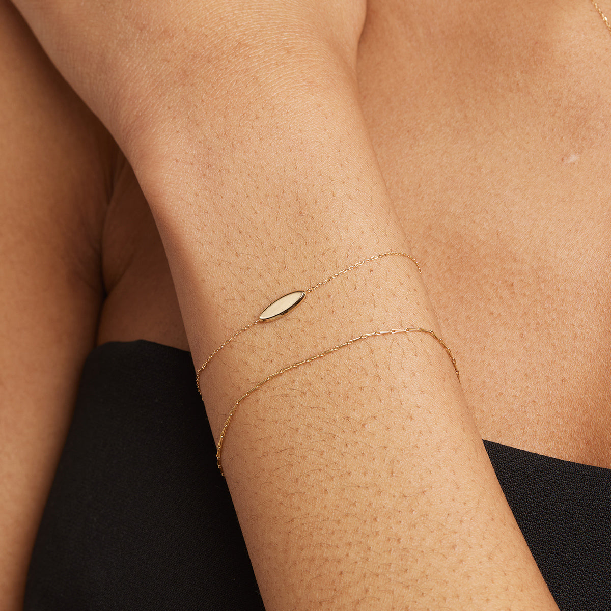 ID Charm Bracelet in Solid Gold