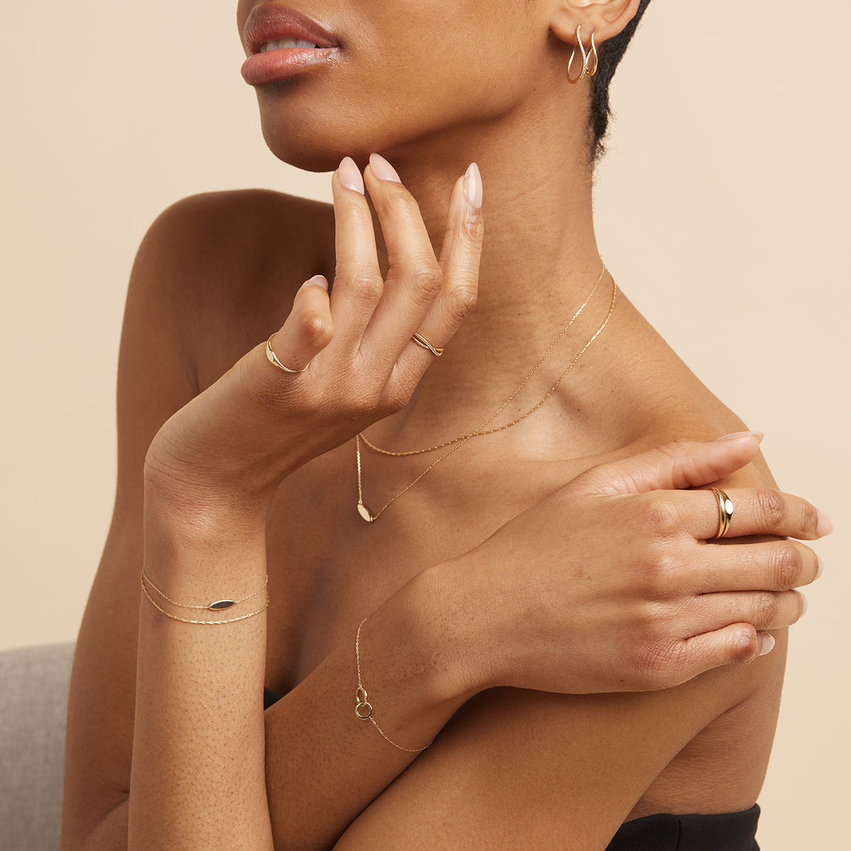 ID Charm Bracelet in Solid Gold