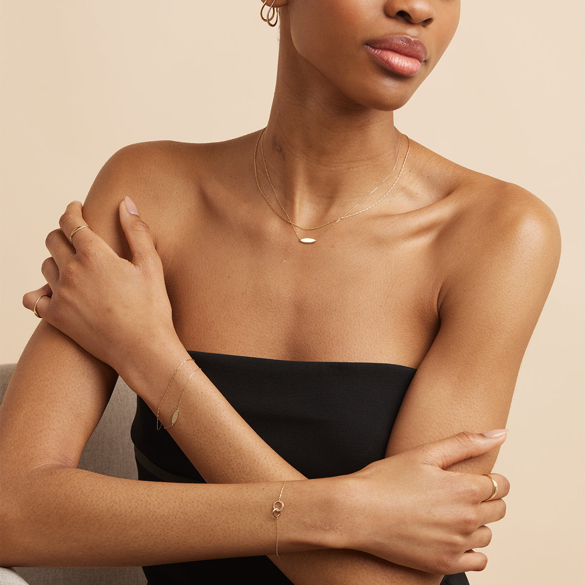 ID Charm Bracelet in Solid Gold