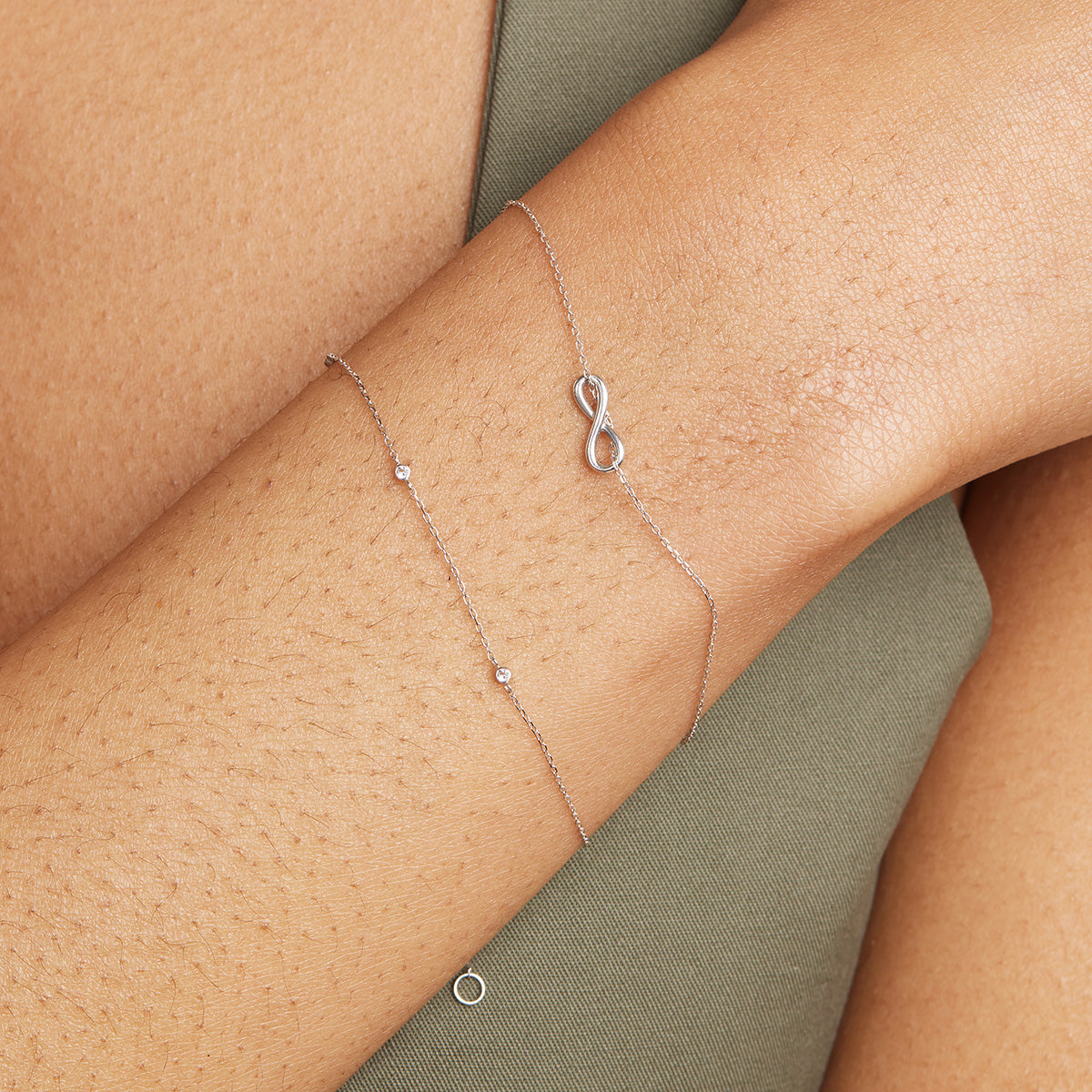 Infinite Charm Bracelet in Solid White Gold