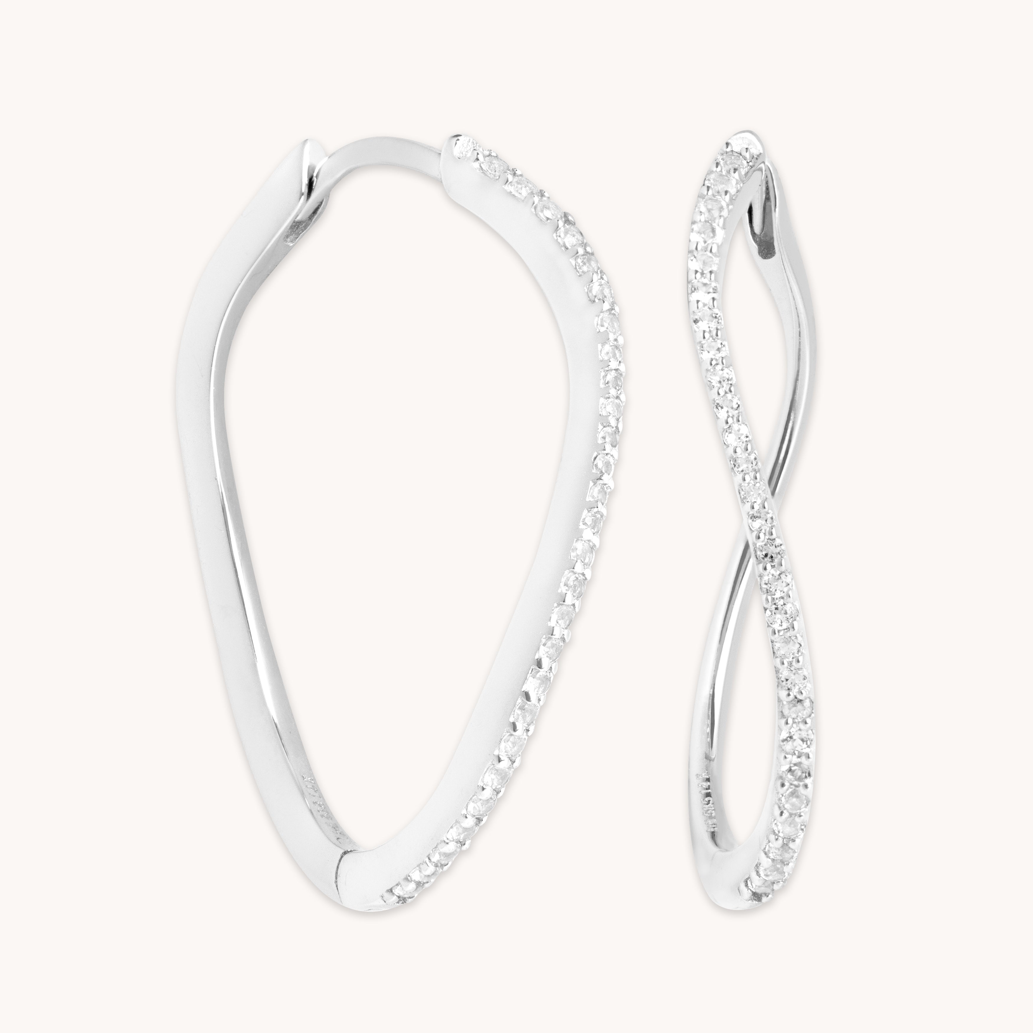 Infinite Topaz Pavé Hoops in Solid White Gold
