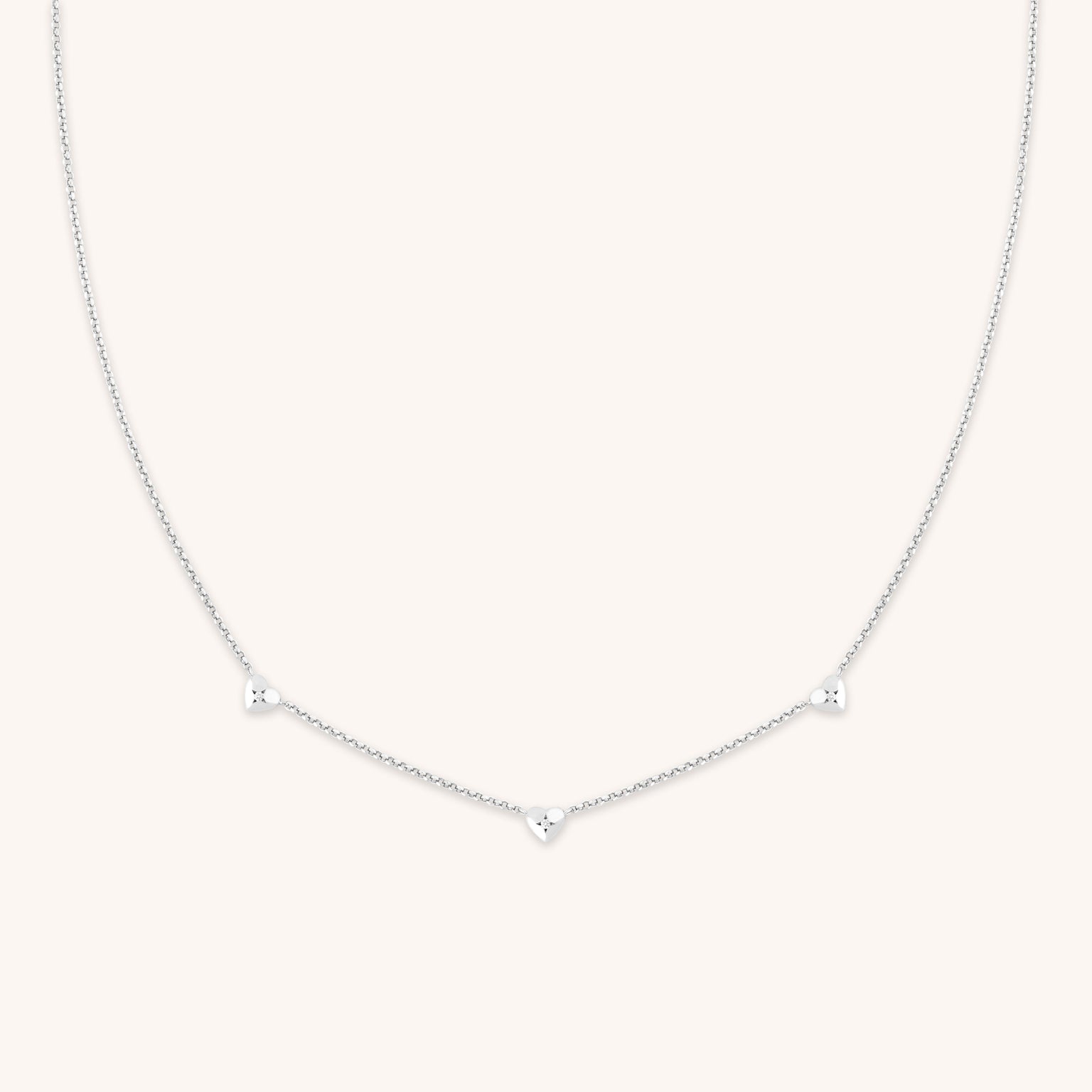 Heart Charm Necklace in Silver