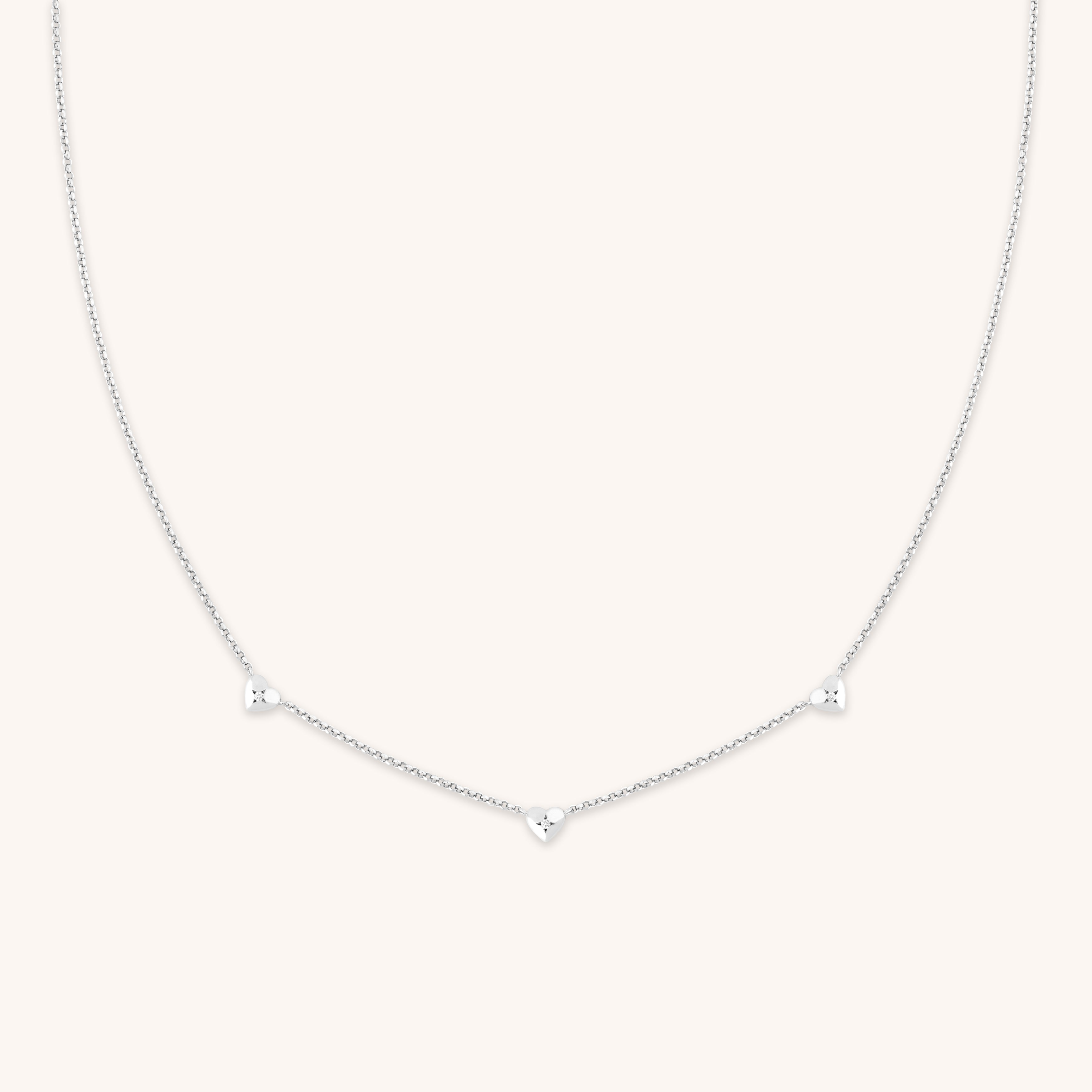 Heart Charm Necklace in Silver