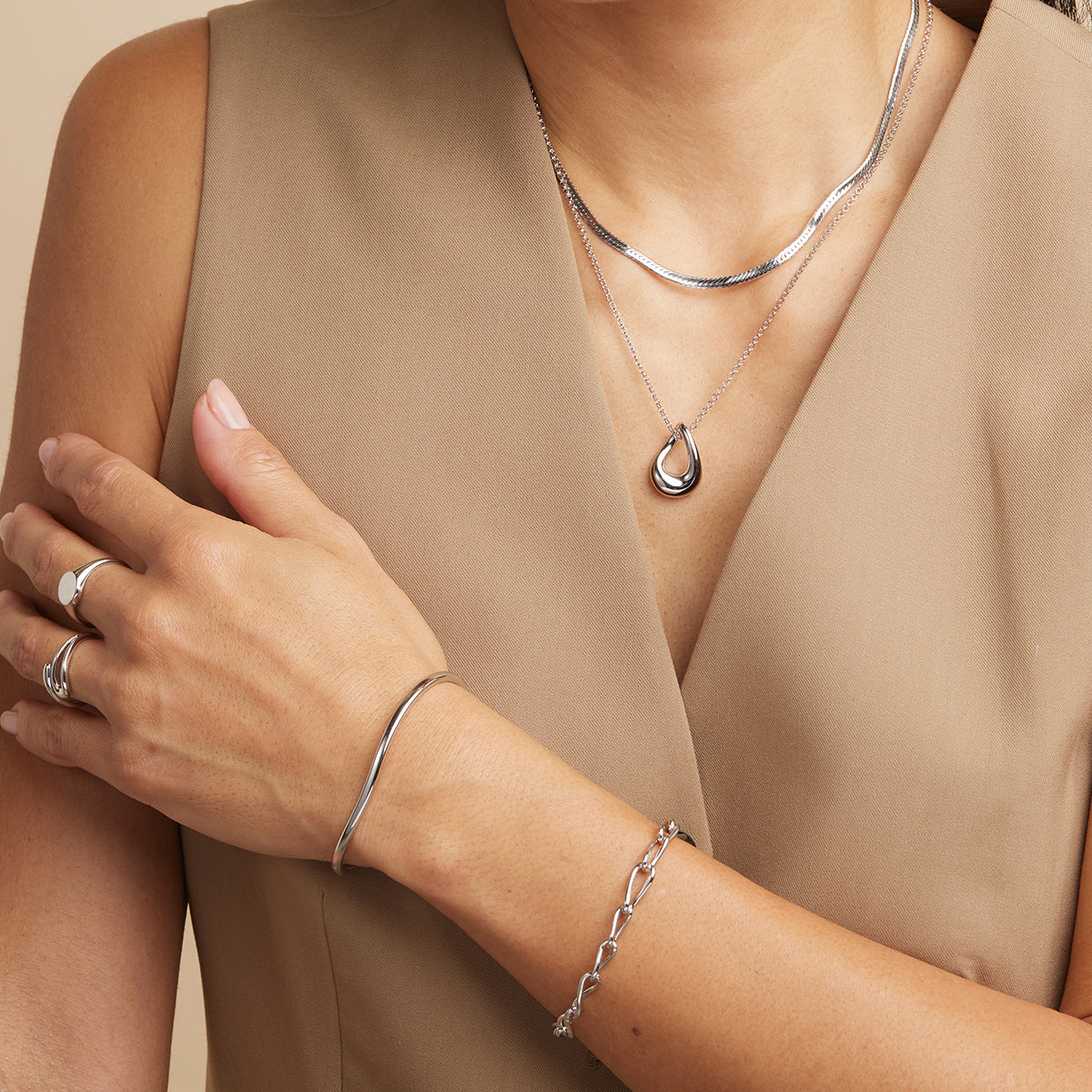 Bracelets - Infinite Cuff in Silver - Bracelets - Astrid & Miyu