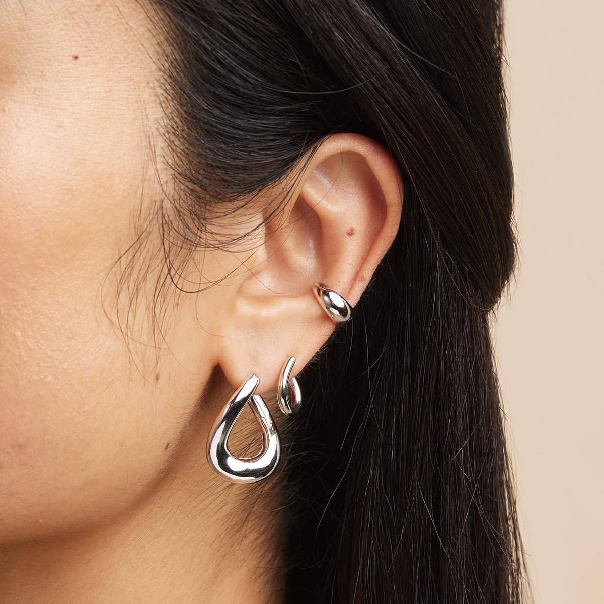 Molten Large Hoops in Silver