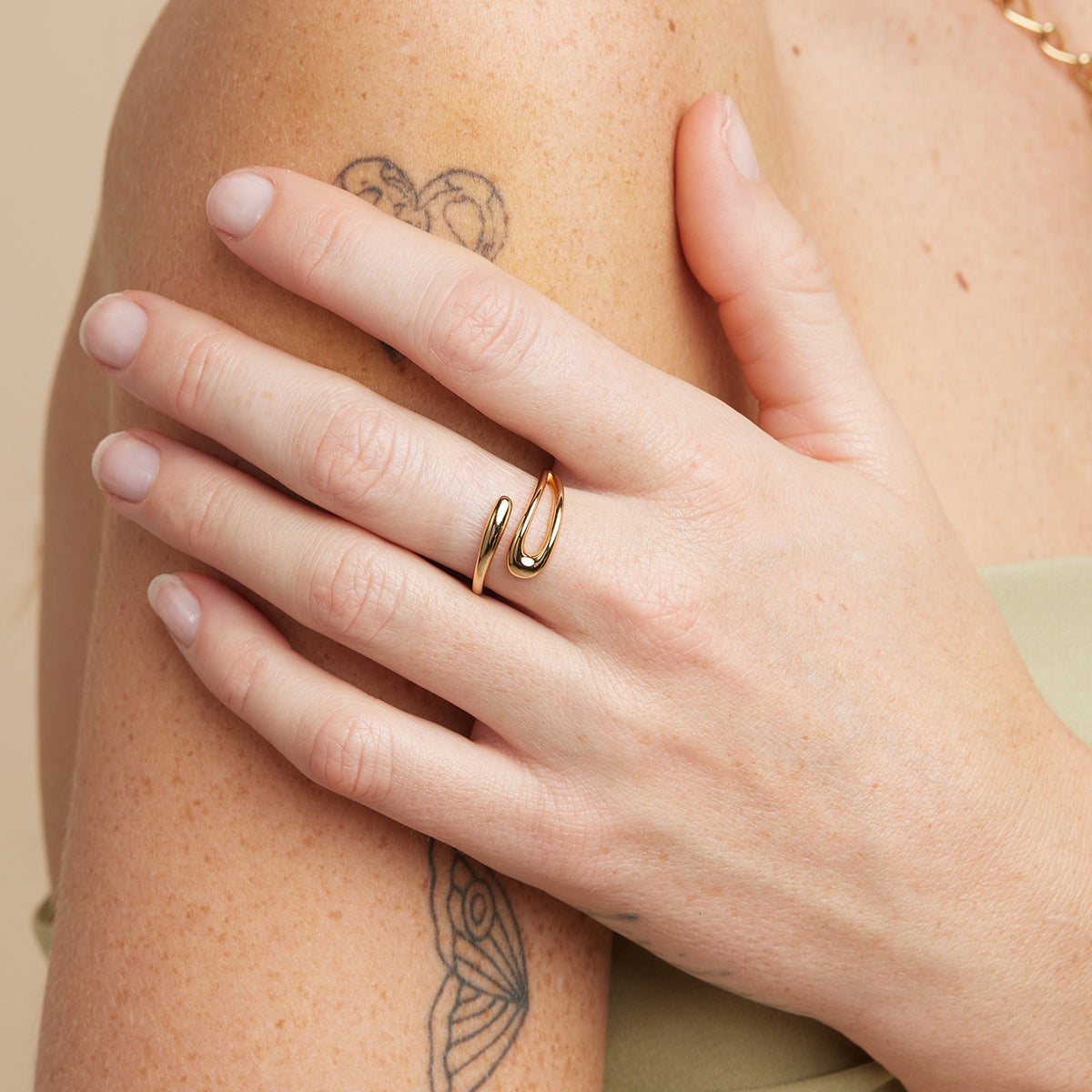 Molten Wrap Ring in Gold