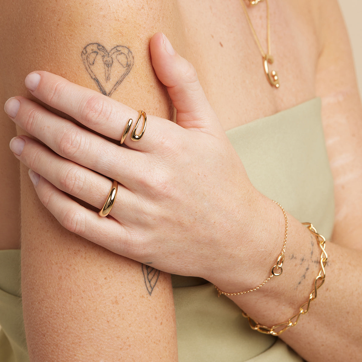 Molten Wrap Ring in Gold