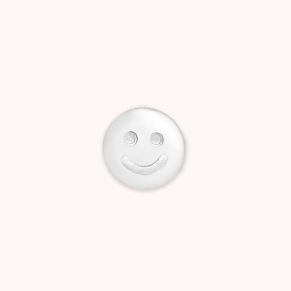 A&M Junior Collection - Smiley Click Charm in 9k White Gold - Click Charm - Astrid & Miyu