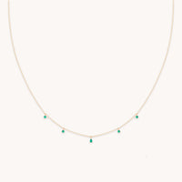 Emerald Charm Necklace in Solid Gold