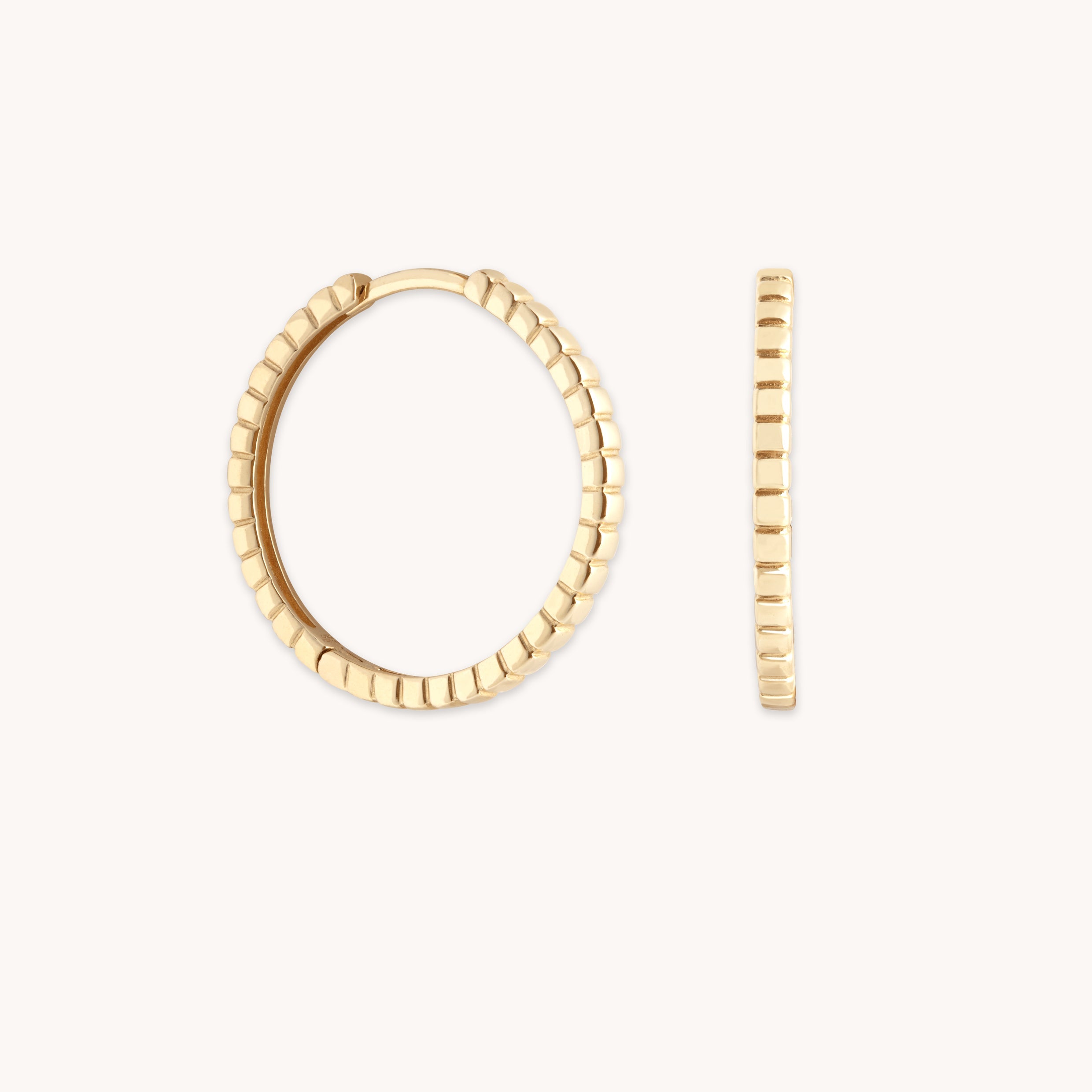Ridged Hoops in Solid Gold