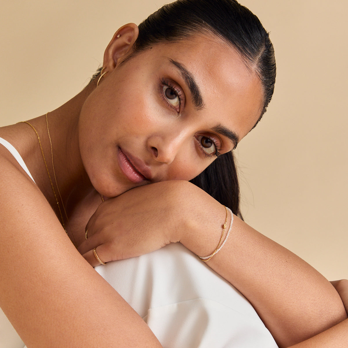 Ridged Hoops in Solid Gold