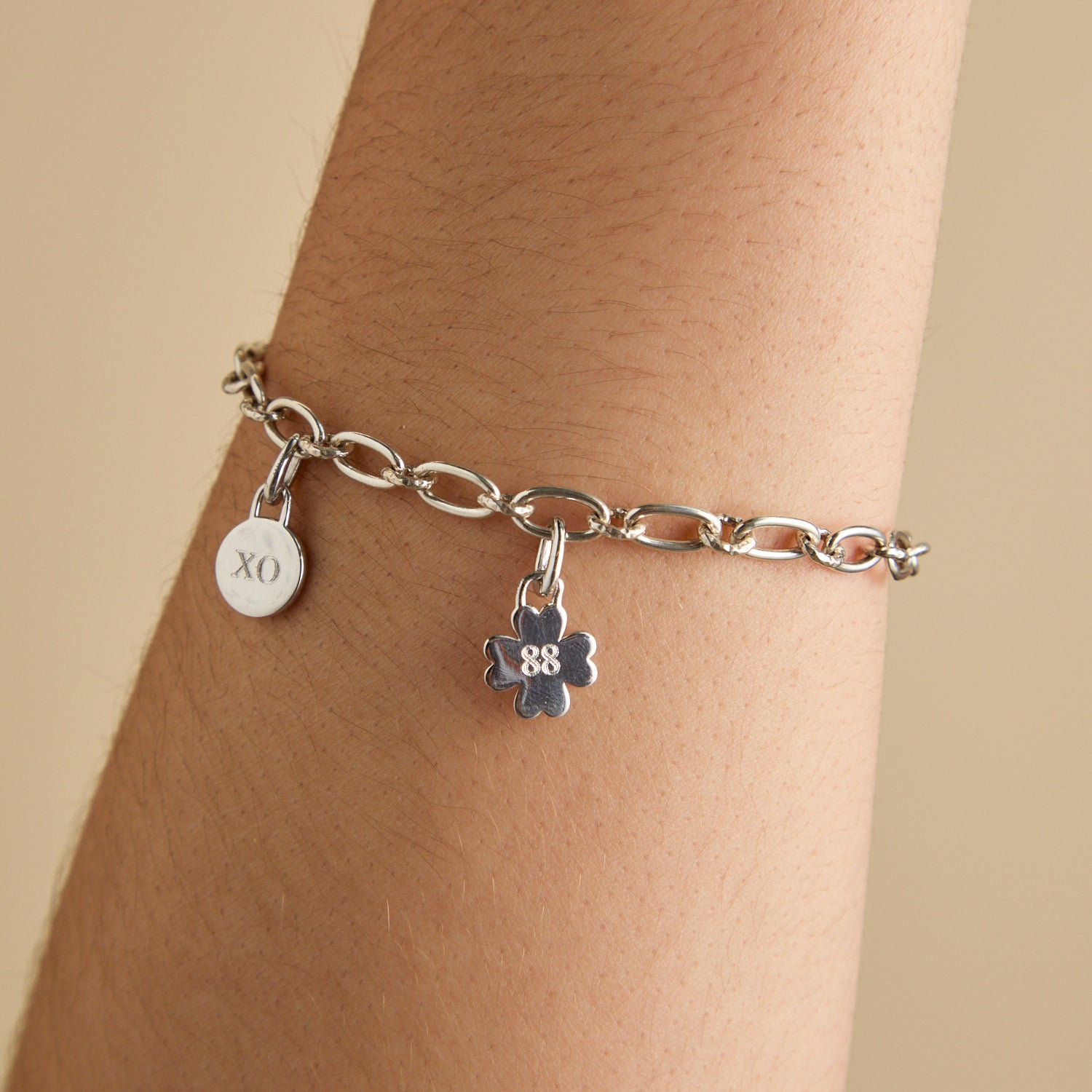 Clover Clip Charm in Silver
