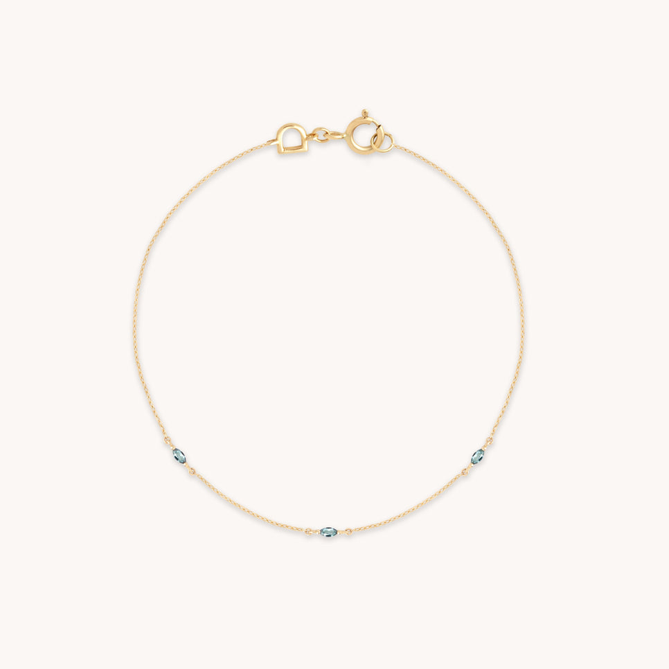 Alexandrite Charm Bracelet in Solid Gold
