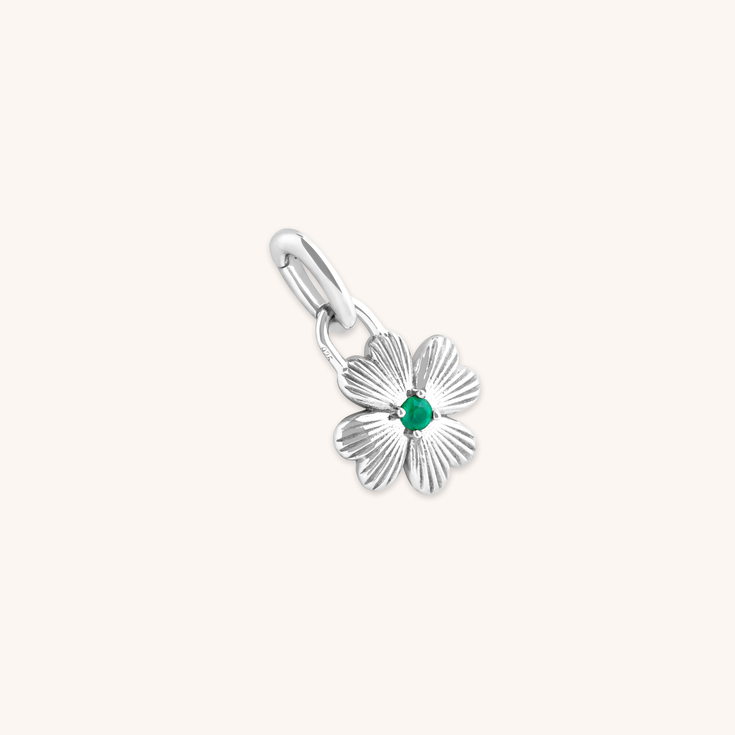 Clover Clip Charm in Silver