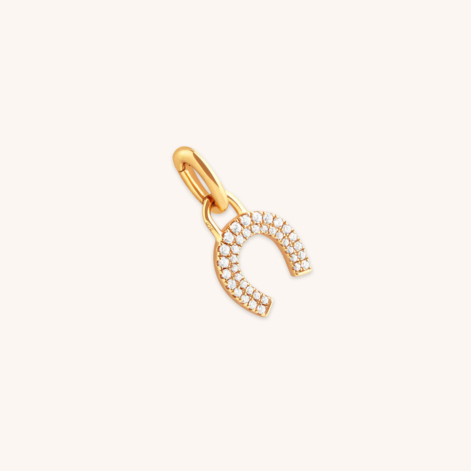 18k Gold Plated Jewellery - Horseshoe Talisman Charm in Gold - Talisman Charm - Astrid & Miyu