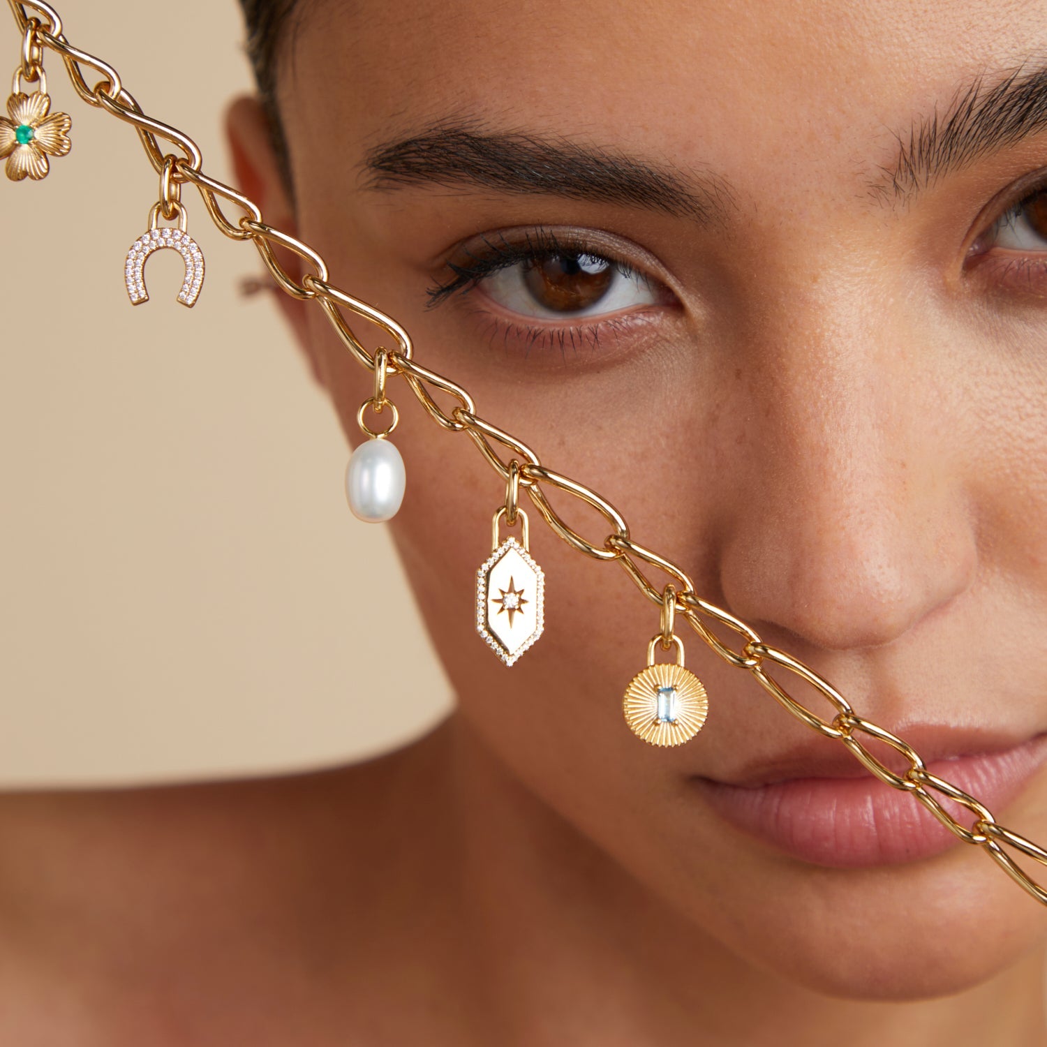 Pearl Clip Charm in Gold