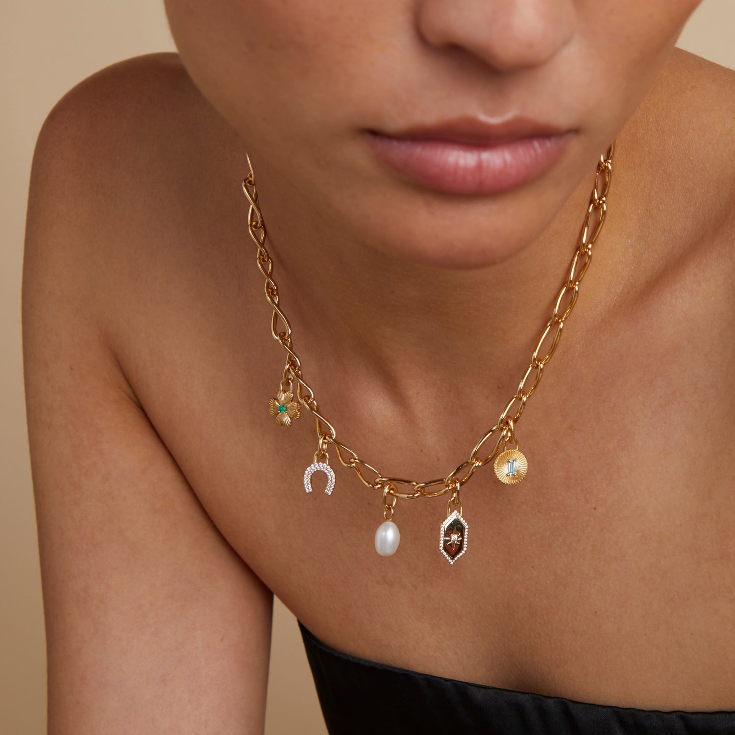 Pearl Clip Charm in Gold