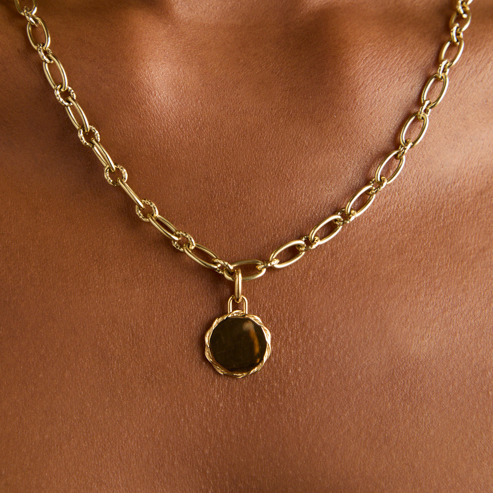 18k Gold Plated Jewellery - Coin Talisman Charm in Gold - Talisman Charm - Astrid & Miyu