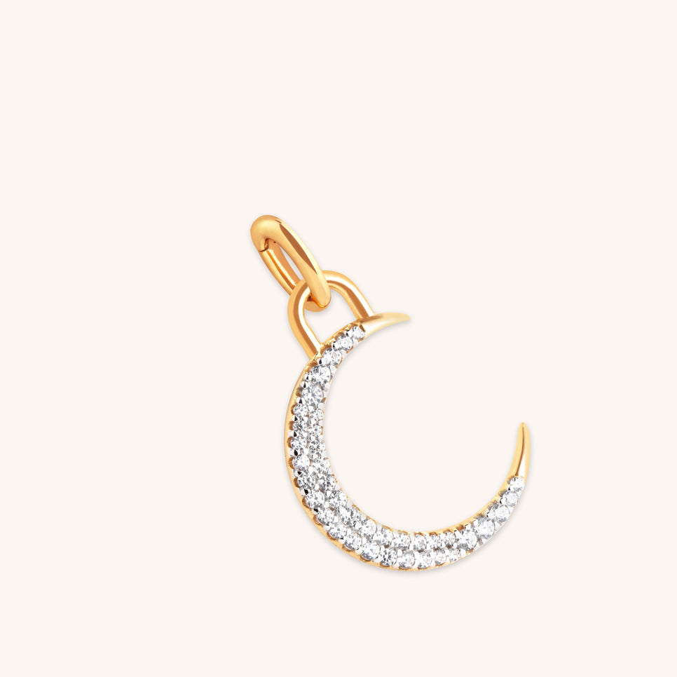 18k Gold Plated Jewellery - Moon Talisman Charm in Gold - Talisman Charm - Astrid & Miyu