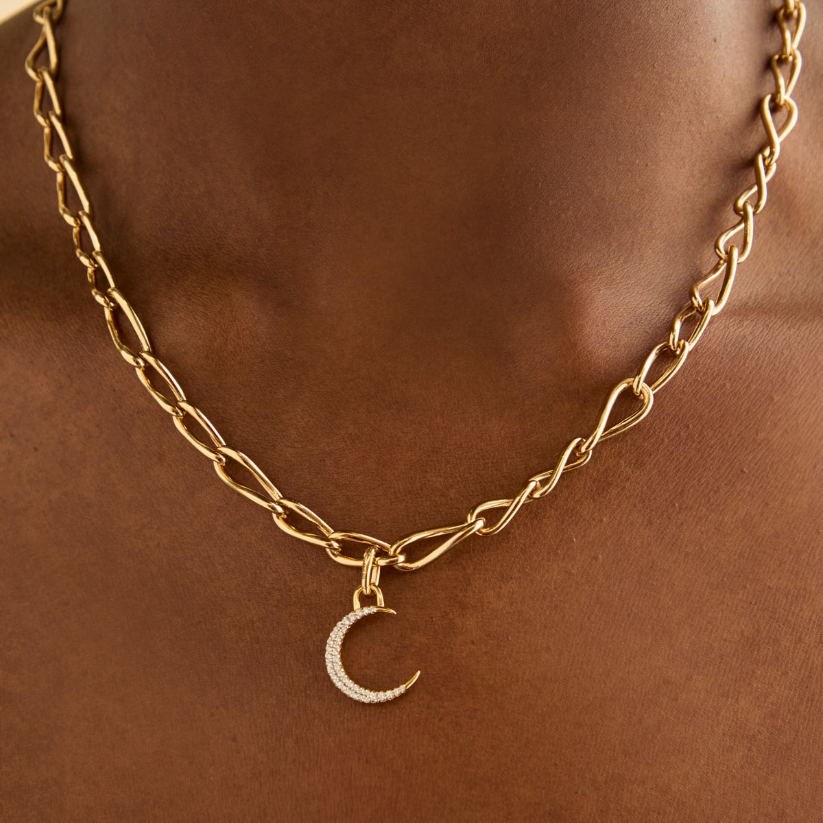 Moon Clip Charm in Gold