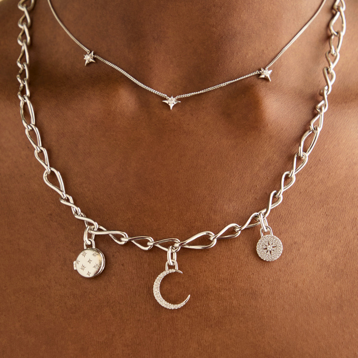Moon Clip Charm in Silver
