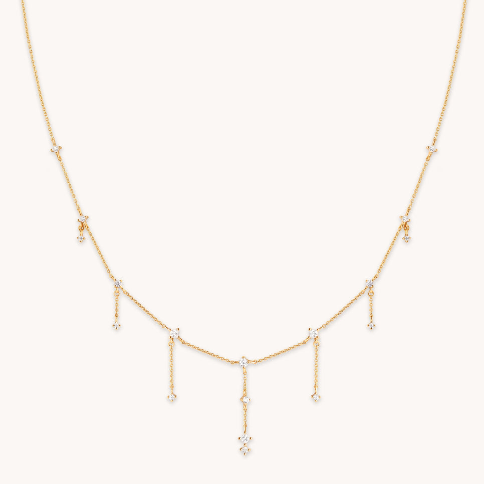Cosmic Charm Drop Necklace in Gold