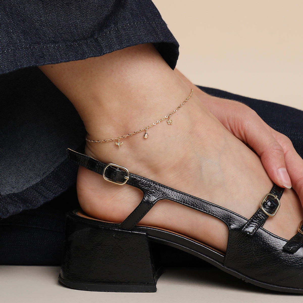 Bold Astrid Chain Anklet in Solid Gold