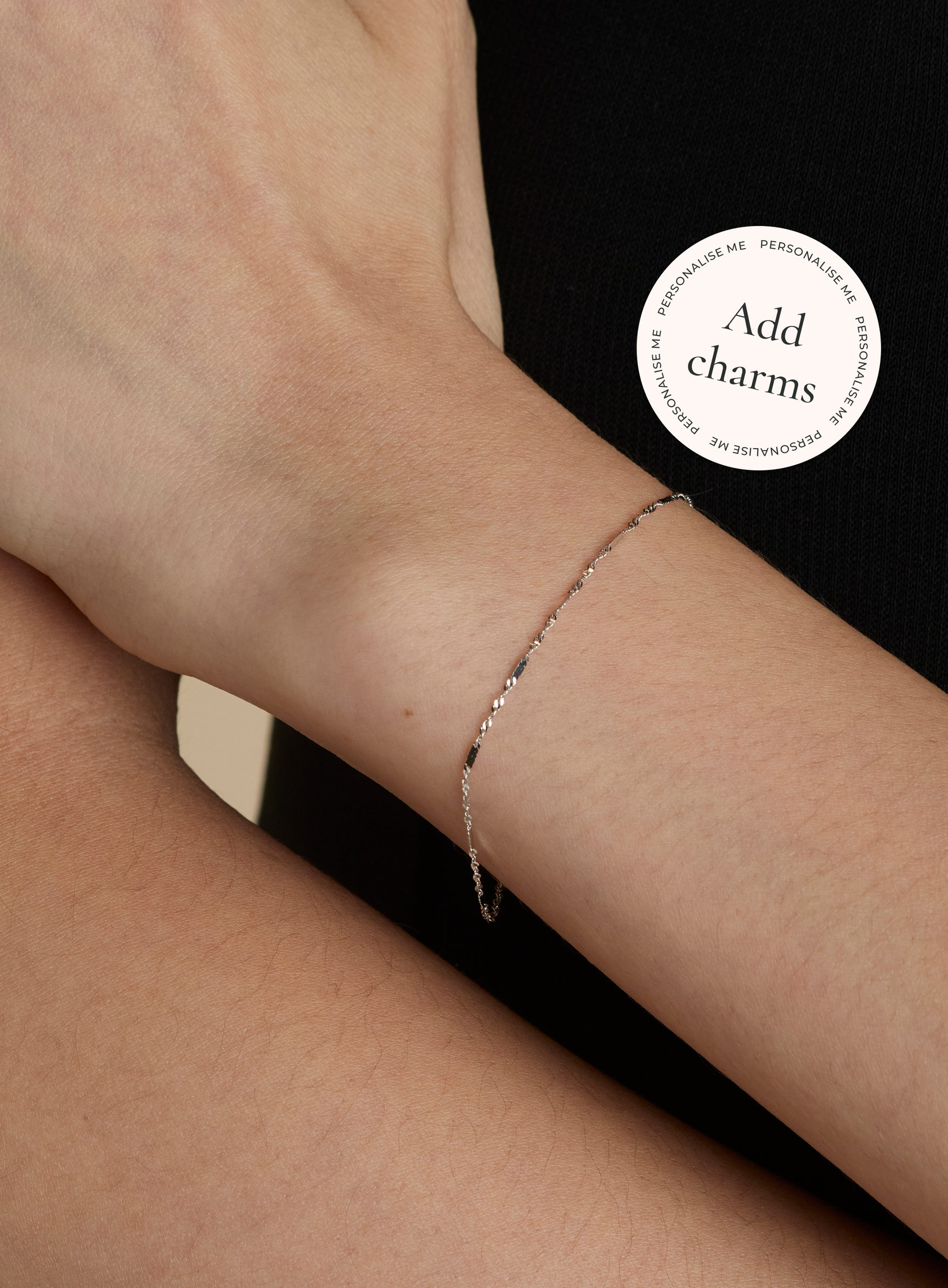 Astrid Story Chain Bracelet in Solid White Gold
