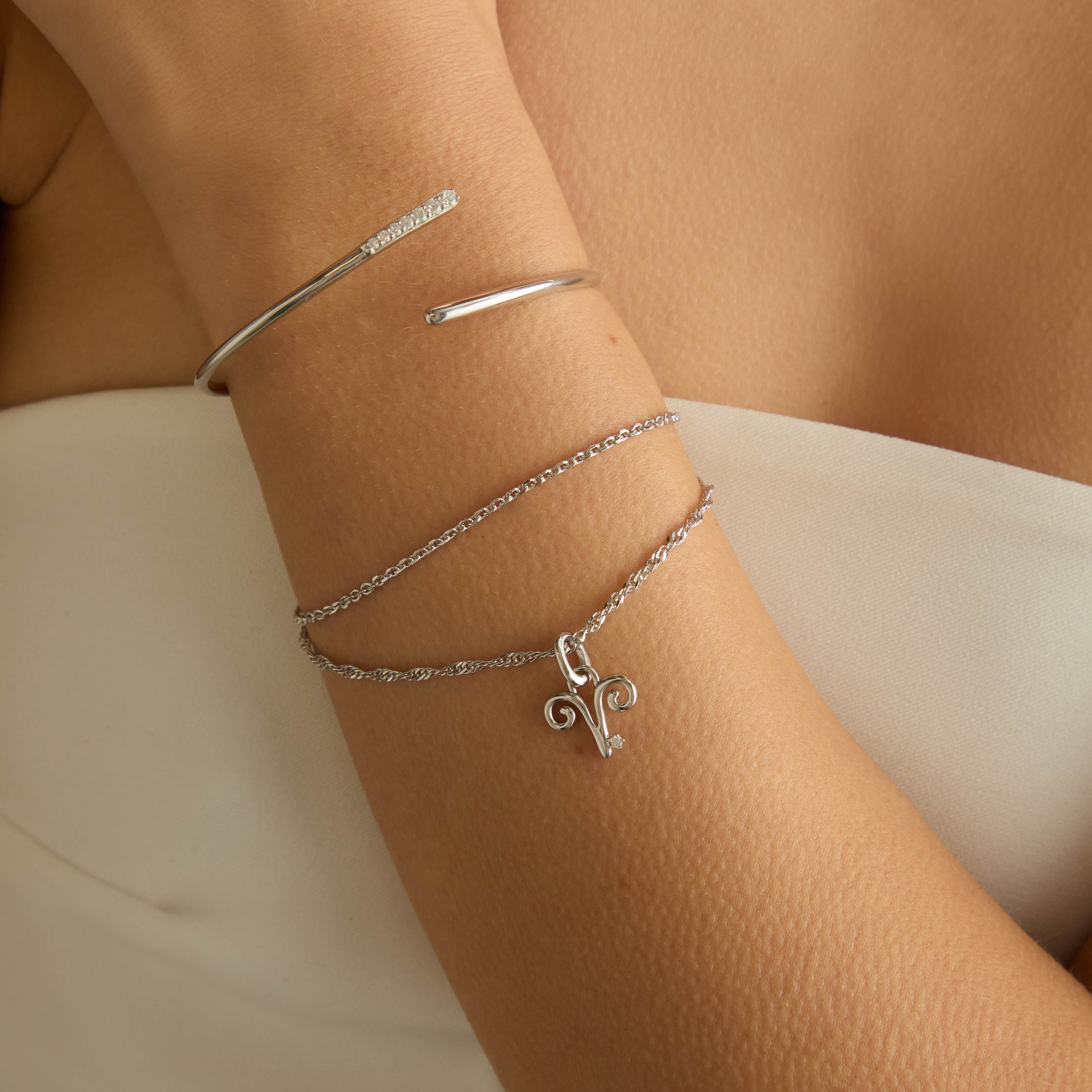 Aries Zodiac Clip Charm in Silver