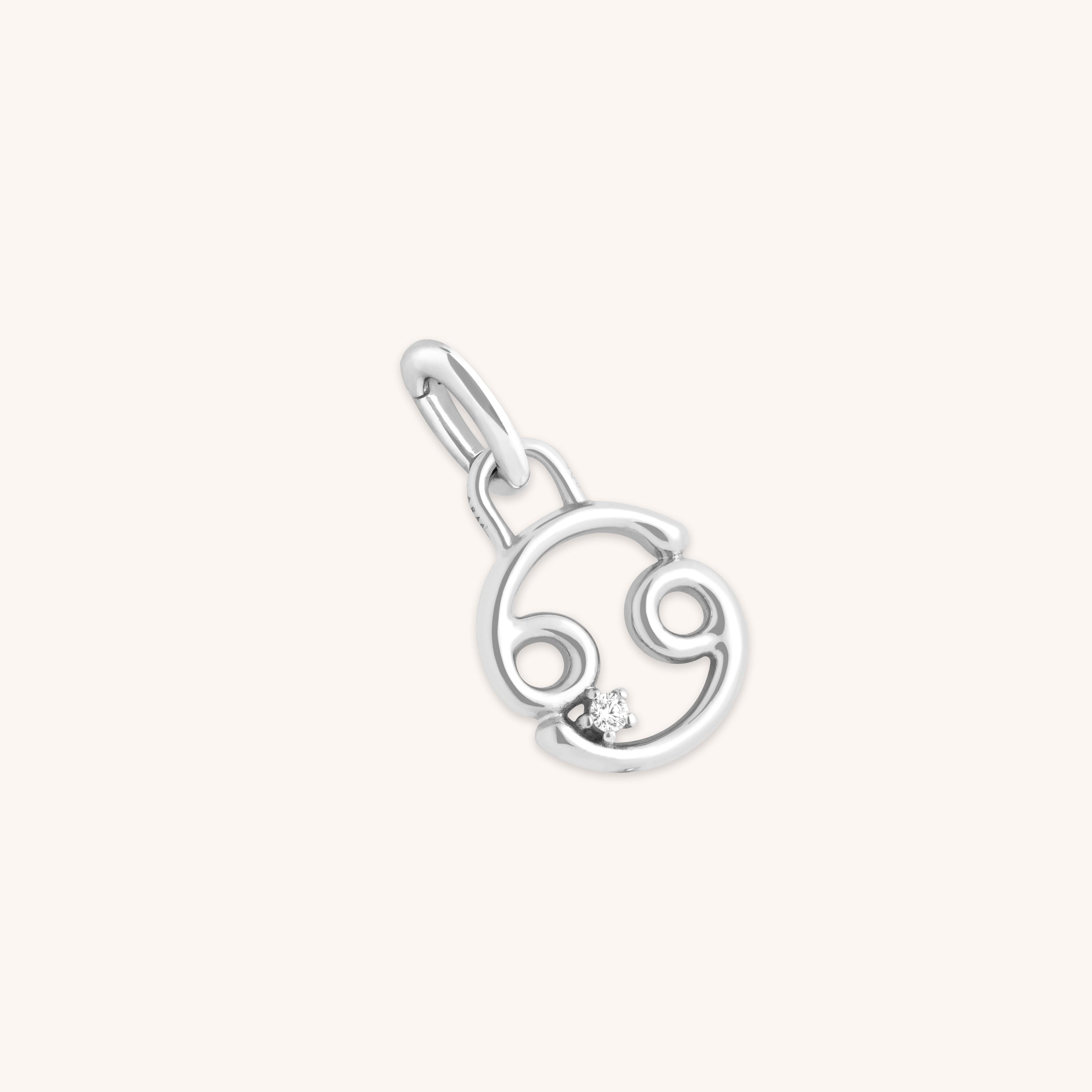 Cancer Zodiac Clip Charm in Silver