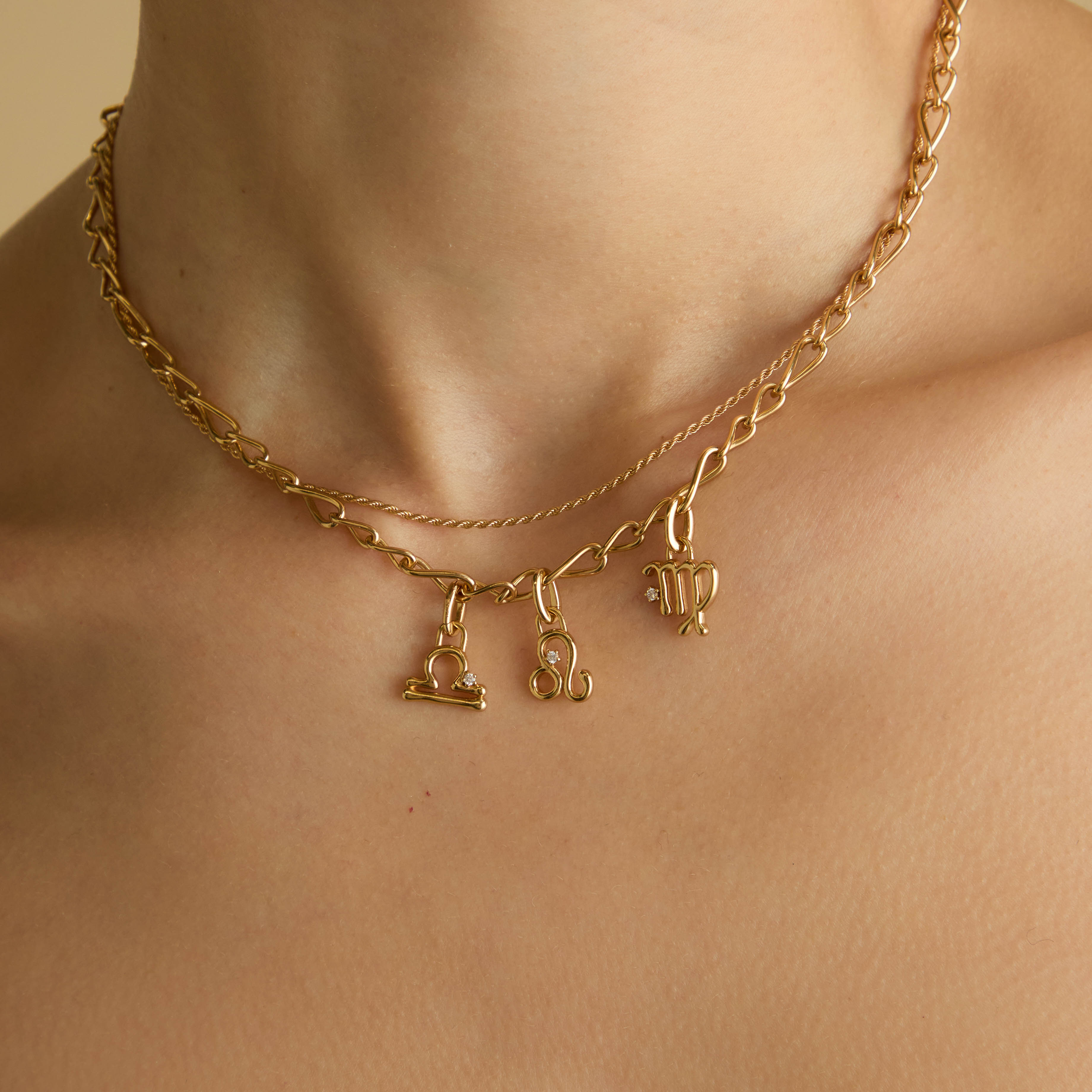 Libra Zodiac Clip Charm in Gold