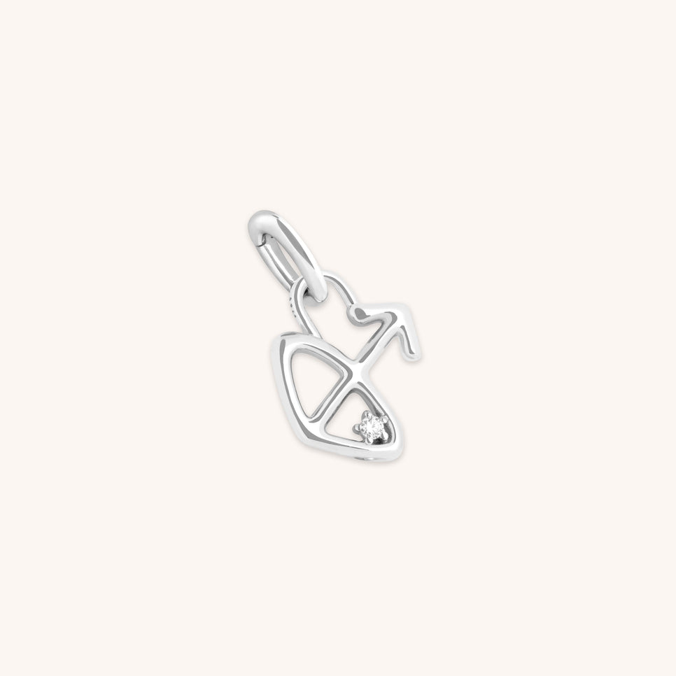 Hoop Charms - Sagittarius Zodiac Talisman Charm in Silver - Talisman Charm - Astrid & Miyu