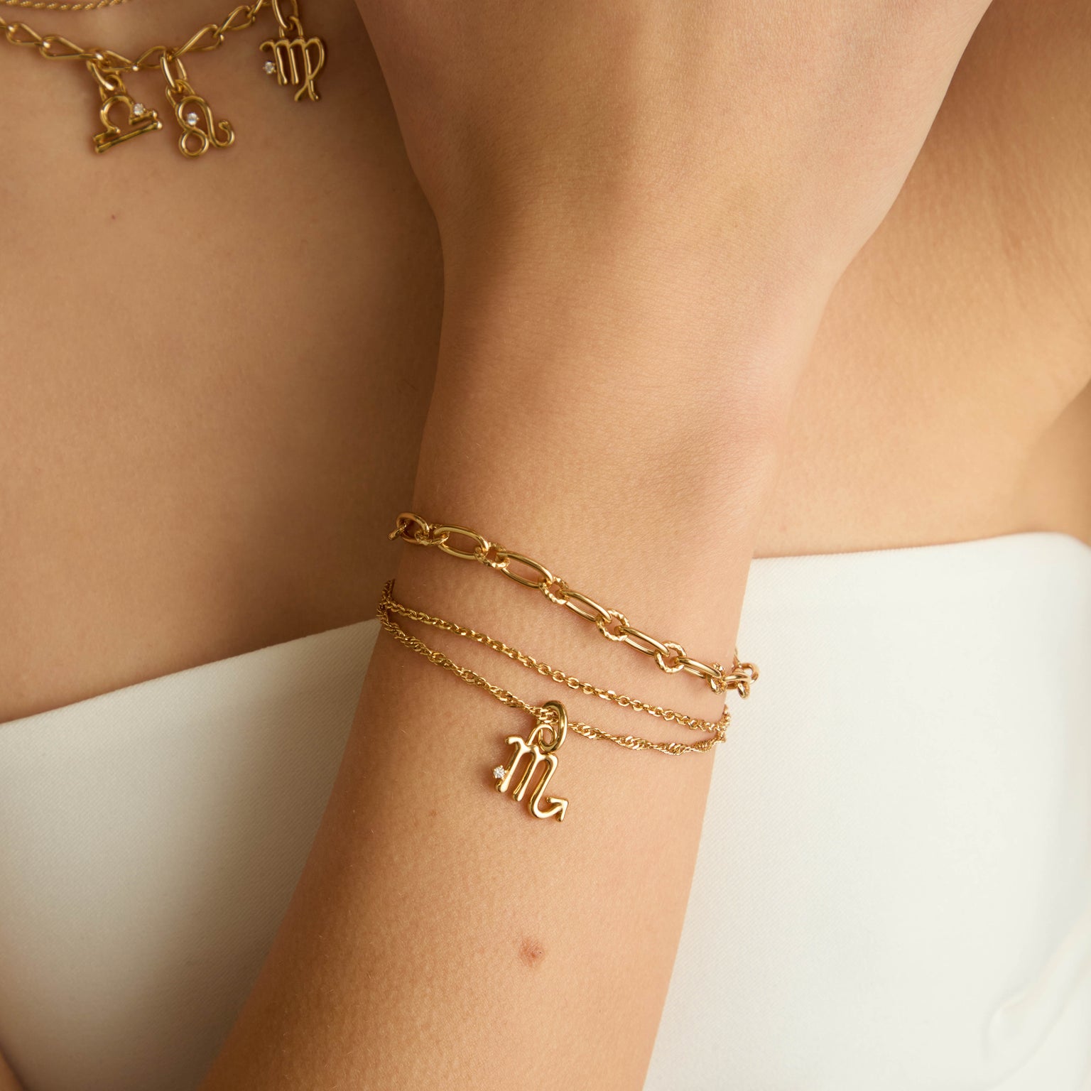 Scorpio Zodiac Clip Charm in Gold