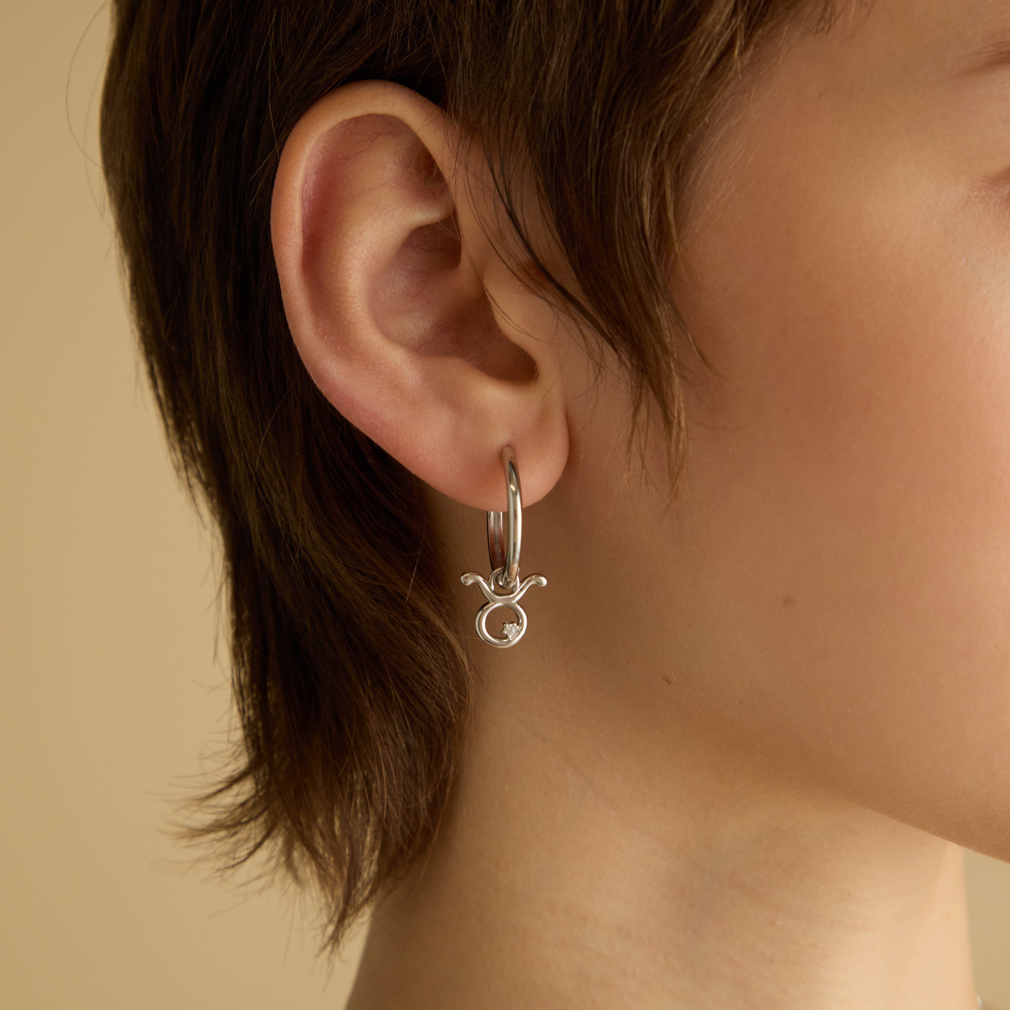 Taurus Zodiac Clip Charm in Silver