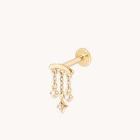 Cosmic Star Multi Charm Hidden Helix in Solid Gold