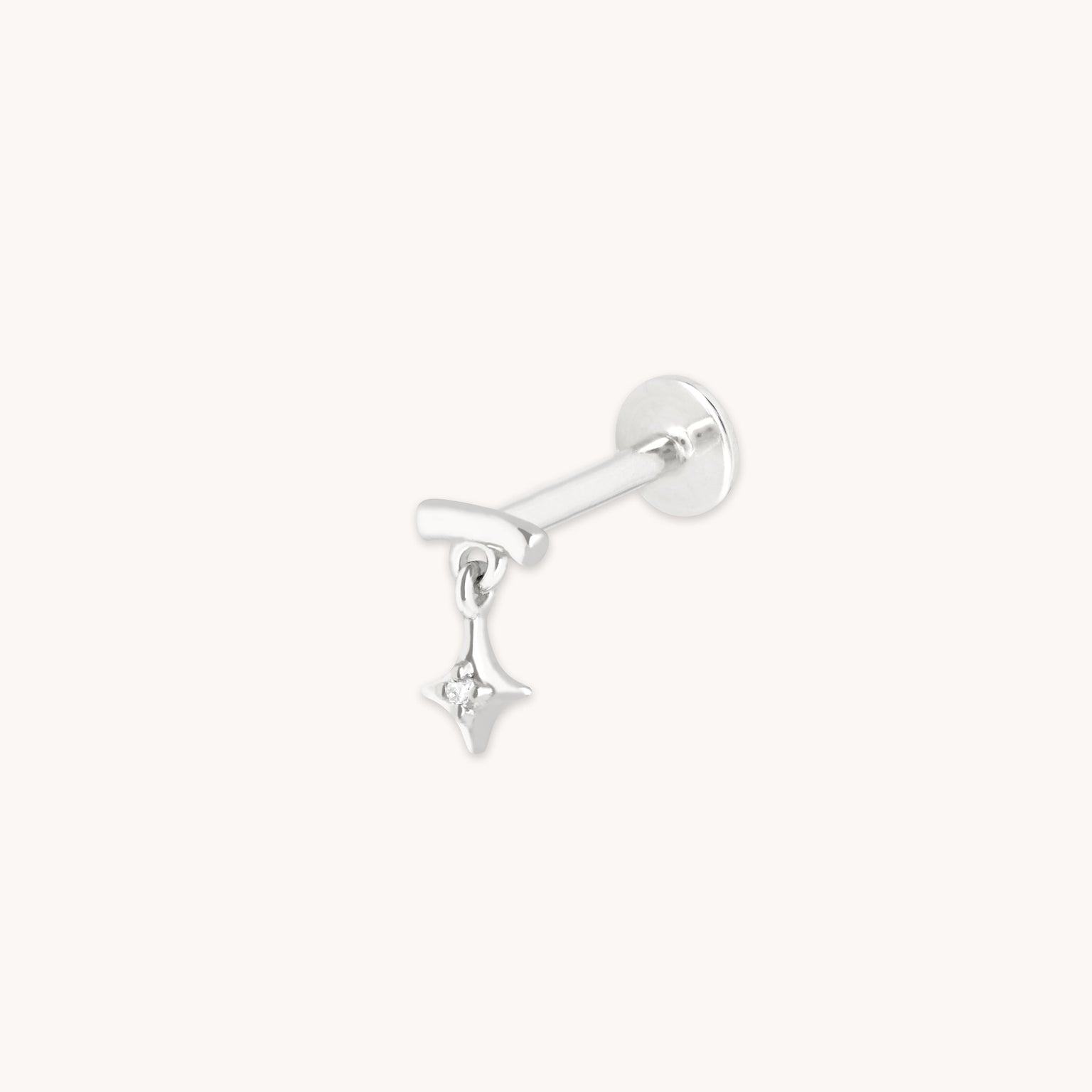 Cosmic Star Single Charm Hidden Helix in Solid White Gold