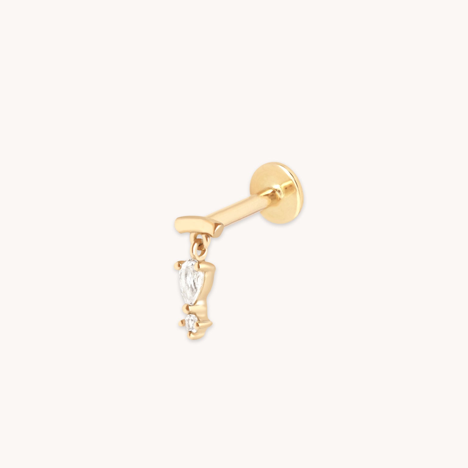 Pear Charm Hidden Helix in Solid Gold