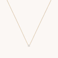 Diamond Solitaire Pendant Necklace in Solid Gold