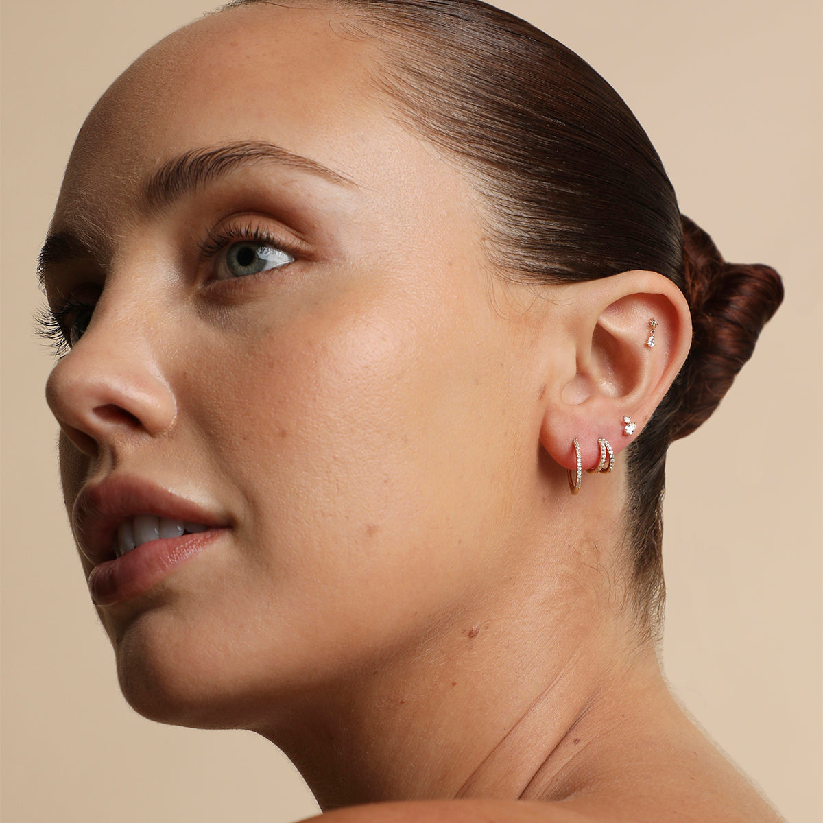 Diamond Cosmic Charm Piercing Stud in Solid Gold-Astrid & Miyu