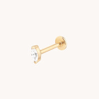Diamond Marquise Piercing Stud in Solid Gold-Astrid & Miyu