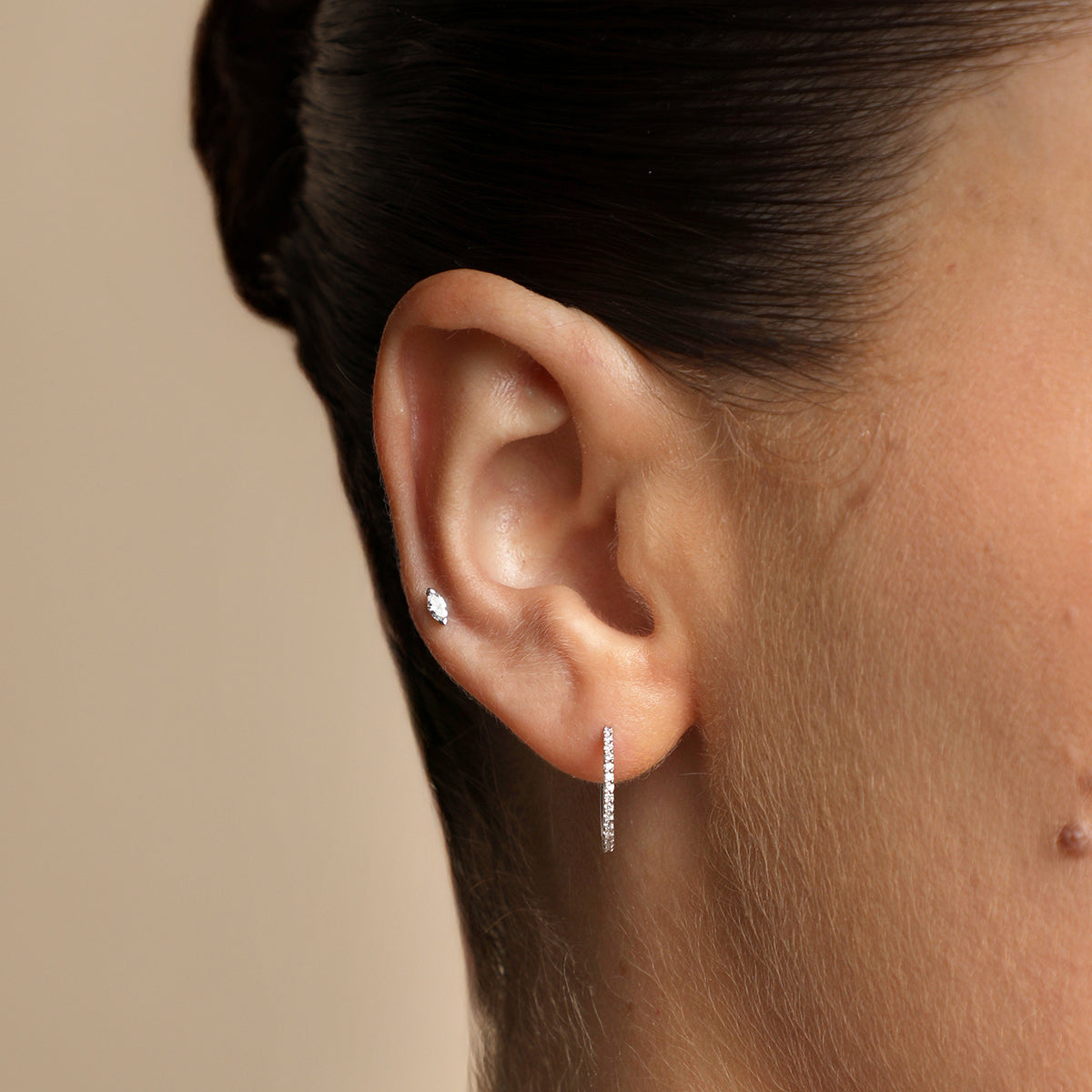 Diamond Marquise Piercing Stud in Solid White Gold-Astrid & Miyu