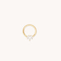 Topaz Marquise Fan Daith Hoop in Solid Gold