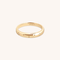 Cosmic Band Milestone Ring in Solid Gold-Astrid & Miyu