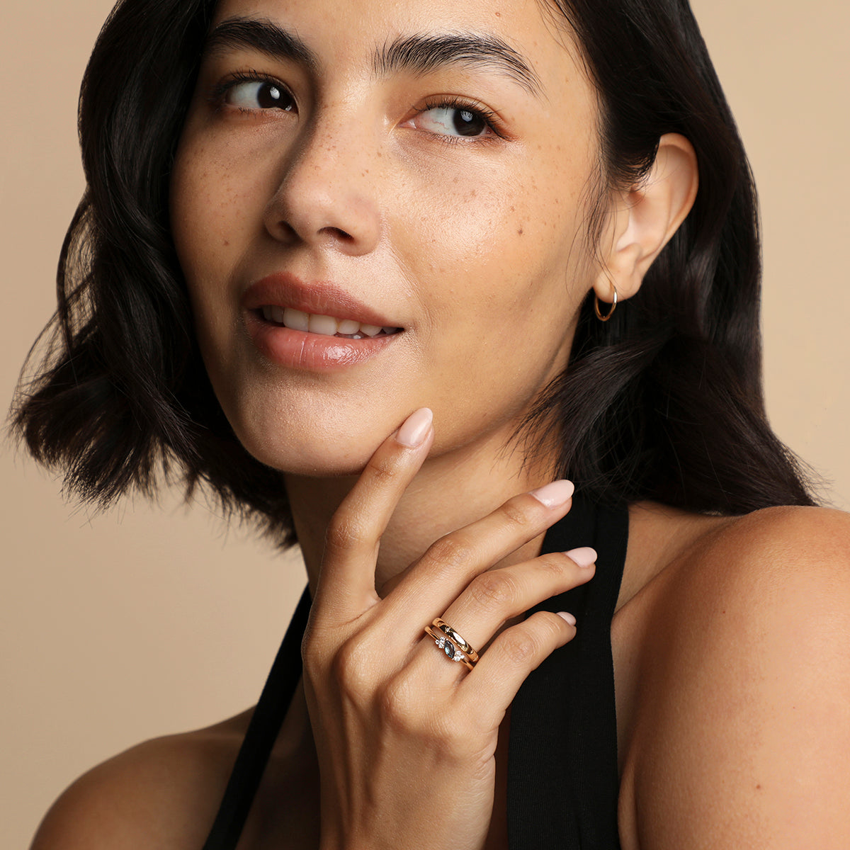 Cosmic Band Milestone Ring in Solid Gold-Astrid & Miyu