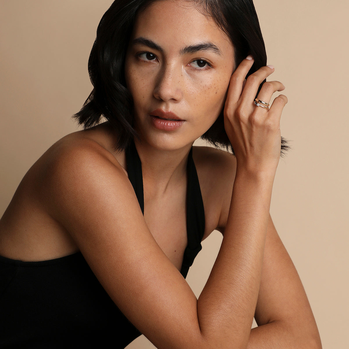 Cosmic Band Milestone Ring in Solid Gold-Astrid & Miyu