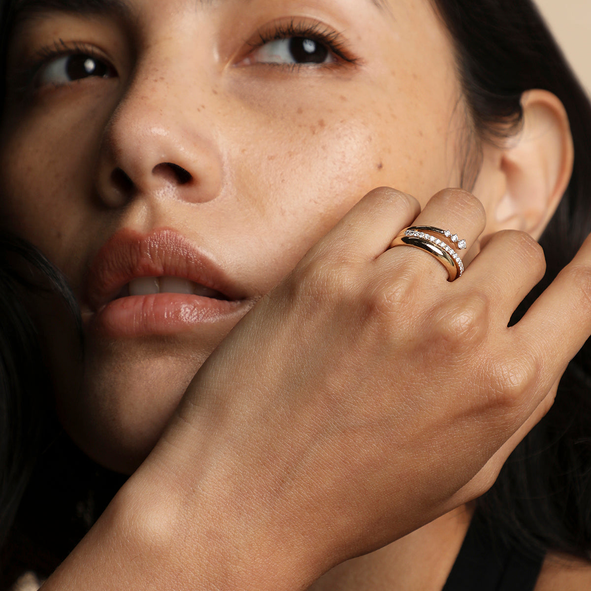 Hidden Cosmic Milestone Ring in Solid Gold-Astrid & Miyu
