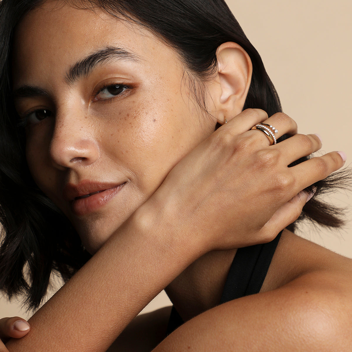 Hidden Cosmic Milestone Ring in Solid Gold-Astrid & Miyu