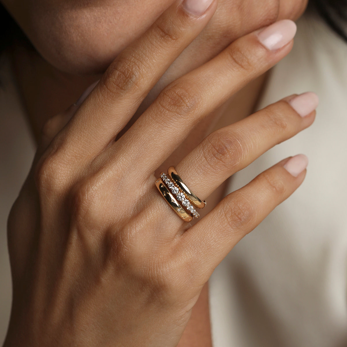 Diamond Eternity Milestone Ring in Solid Gold-Astrid & Miyu